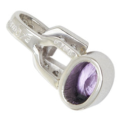 Pt900 プラチナ アメジスト0.73ct ダイヤ0.105ct ペンダントトップ ネックレス レディース 【中古】