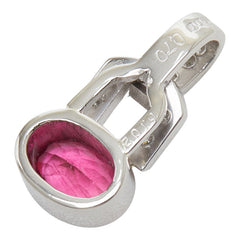 Pt900 プラチナ ピンクトルマリン0.70ct ダイヤ0.102ct ペンダントトップ ネックレス レディース 【中古】