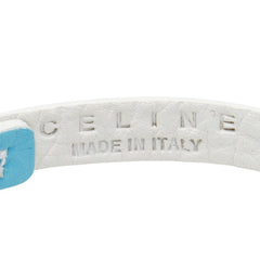 セリーヌ ロゴ ブレスレット ブルー ホワイト レザー レディース CELINE 【中古】