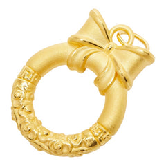 K24YG イエローゴールド リースモチーフ ペンダントトップ レディース 【中古】