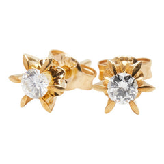 K18YG イエローゴールド ダイヤ0.24ct スタッドピアス ピアス レディース 【中古】