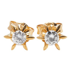 K18YG イエローゴールド ダイヤ0.24ct スタッドピアス ピアス レディース 【中古】