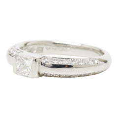ヴァンドーム青山 Pt1000 プラチナ ダイヤ0.375ct ダイヤ0.22ct エンゲージリング 指輪 レディース Vendome Aoyama 9号 【中古】