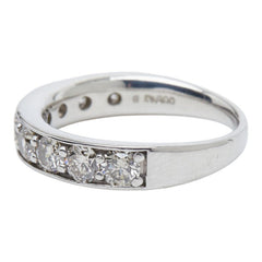 Pt900 プラチナ ダイヤ1.08ct 一文字リング ハーフエタニティリング リング 指輪 レディース 9号 【中古】