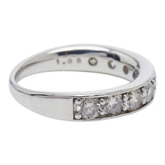 Pt900 プラチナ ダイヤ1.08ct 一文字リング ハーフエタニティリング リング 指輪 レディース 9号 【中古】
