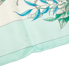 エルメス カレ90 Pythagore ピタゴラス スカーフ グリーン シルク レディース HERMES 【中古】
