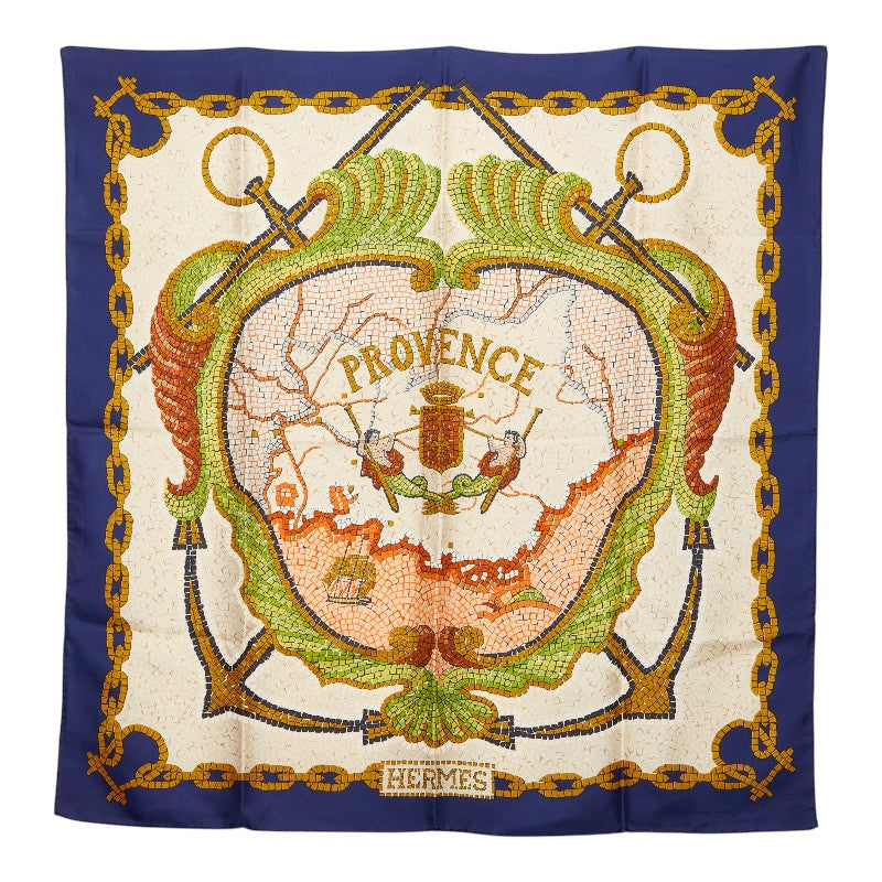 エルメス カレ90 Provence プロヴァンス スカーフ マルチカラー シルク レディース HERMES 【中古】