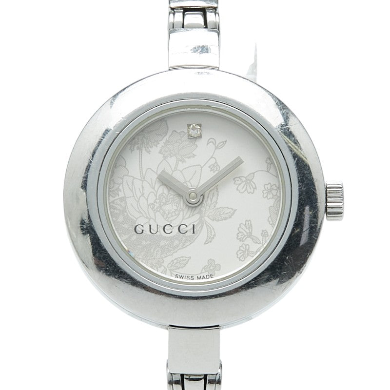 グッチ 腕時計 105 クオーツ シルバー文字盤 ステンレススチール レディース GUCCI 【中古】