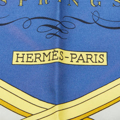 エルメス カレ90 SPRINGS スプリングス 馬車 スカーフ ネイビー マルチカラー シルク レディース HERMES 【中古】