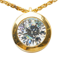 ディオール 大粒 チェーン ペンダント ネックレス ゴールド メッキ ビジュー レディース Dior 【中古】