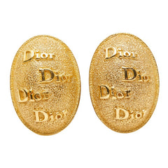 ディオール ロゴ イヤリング ゴールド メッキ レディース Dior 【中古】