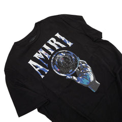 アミリ AMIRI 23SS クリスタルボールロゴ Tシャツ サイズUK42 ブラック コットン メンズ 【中古】