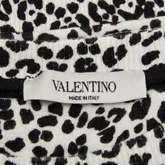 ヴァレンティノ ロゴプリント レオパード スウェット トレーナー サイズ L ブラック ホワイト コットン ポリウレタン メンズ VALENTINO 【中古】