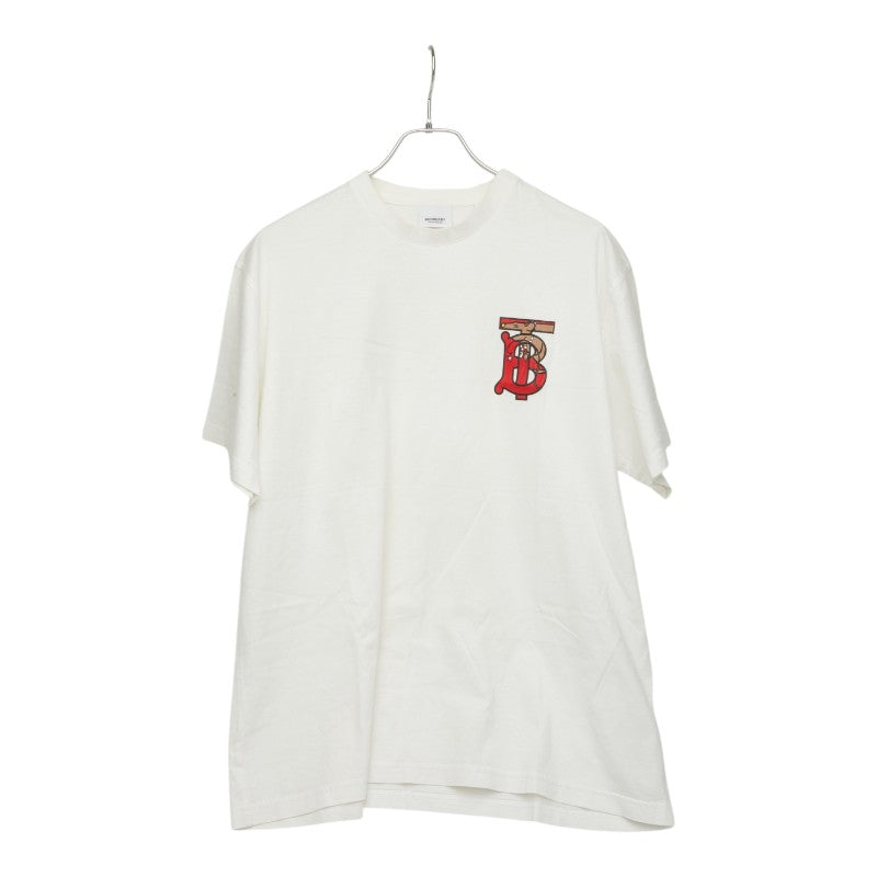 バーバリー TBモノグラム ロゴ Tシャツ サイズM ホワイト レッド コットン メンズ BURBERRY 【中古】