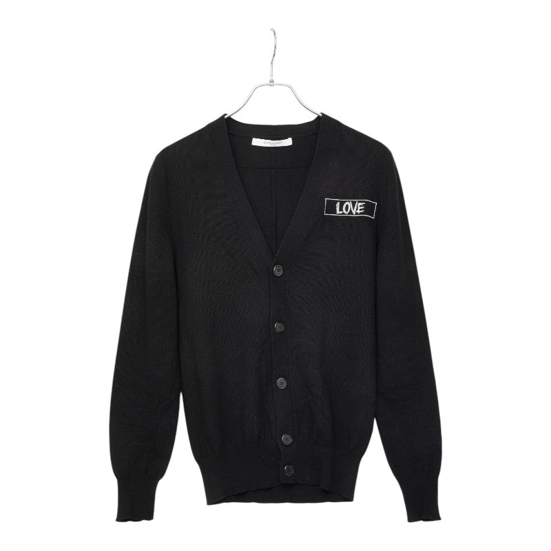 ジバンシー LOVE カーディガン サイズS ブラック ウール メンズ Givenchy 【中古】