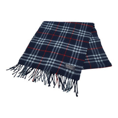 バーバリー ノバチェック マフラー ネイビー マルチカラー ウール レディース BURBERRY 【中古】