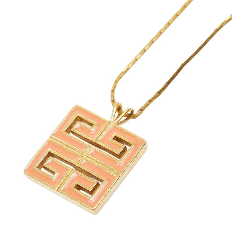 ジバンシー 4G ロゴ ネックレス ゴールド オレンジ メッキ レディース Givenchy 【中古】