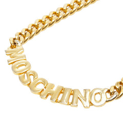 モスキーノ ロゴ ネックレス ゴールド メッキ レディース MOSCHINO 【中古】