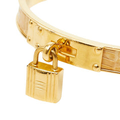 エルメス ケリー カデナモチーフ バングル ゴールド メッキ クロコダイル レディース HERMES 【中古】