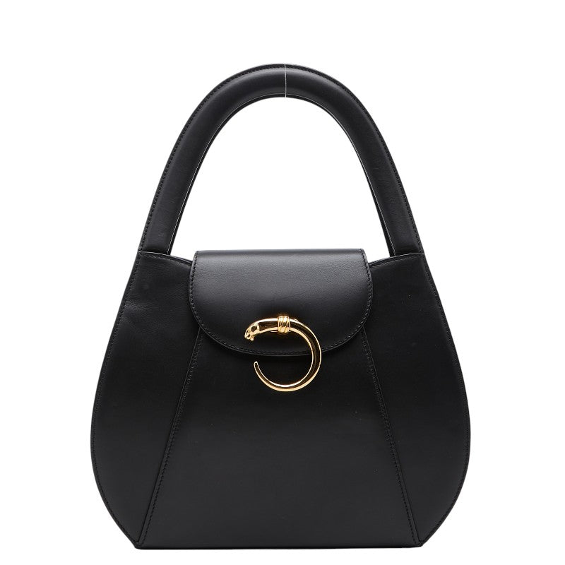 カルティエ パンテール ハンドバッグ ブラック レザー レディース CARTIER 【中古】