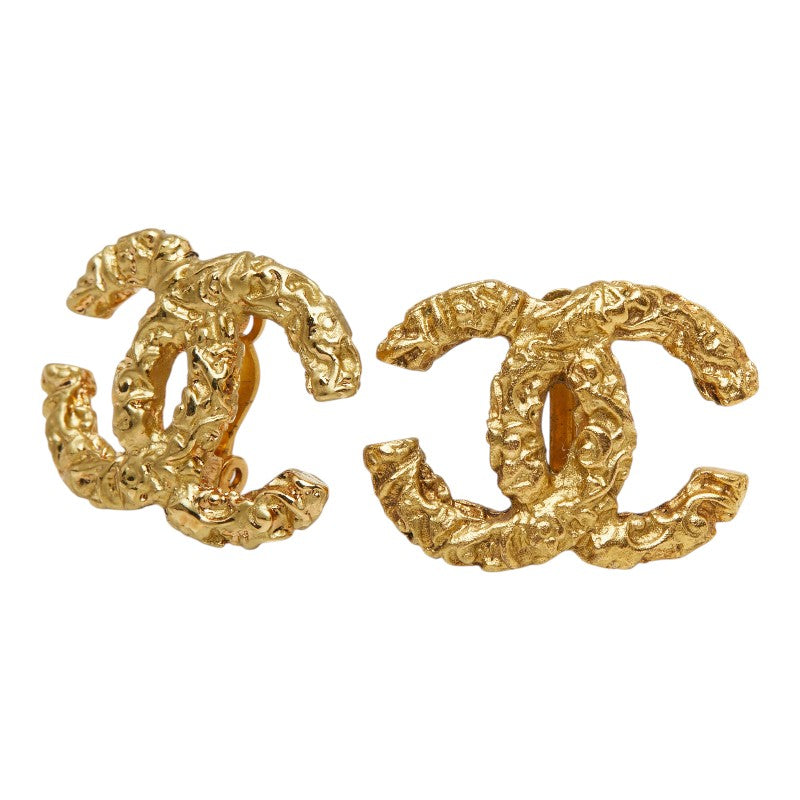 シャネル ココマーク 溶岩 ラヴァ ヴィンテージ イヤリング ゴールド メッキ レディース CHANEL 【中古】