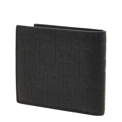 ディオール ロゴ 二つ折り財布 ブラック レザー メンズ Dior 【中古】