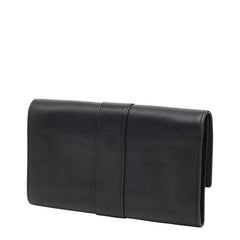 カルティエ トリニティ リボン 三つ折り長財布 ブラック レザー レディース CARTIER 【中古】