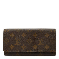 ルイ ヴィトン モノグラム ポルト カルト クレディ 長財布 長札入れ M61818 ブラウン PVC レザー レディース LOUIS VUITTON 【中古】