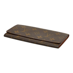 ルイ ヴィトン モノグラム ポルト カルト クレディ 長財布 長札入れ M61818 ブラウン PVC レザー レディース LOUIS VUITTON 【中古】