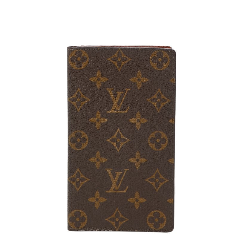 ルイ ヴィトン モノグラム ポルト シェキエ カルトクレディ 長財布 M62225 ブラウン PVC レザー レディース LOUIS VUITTON 【中古】