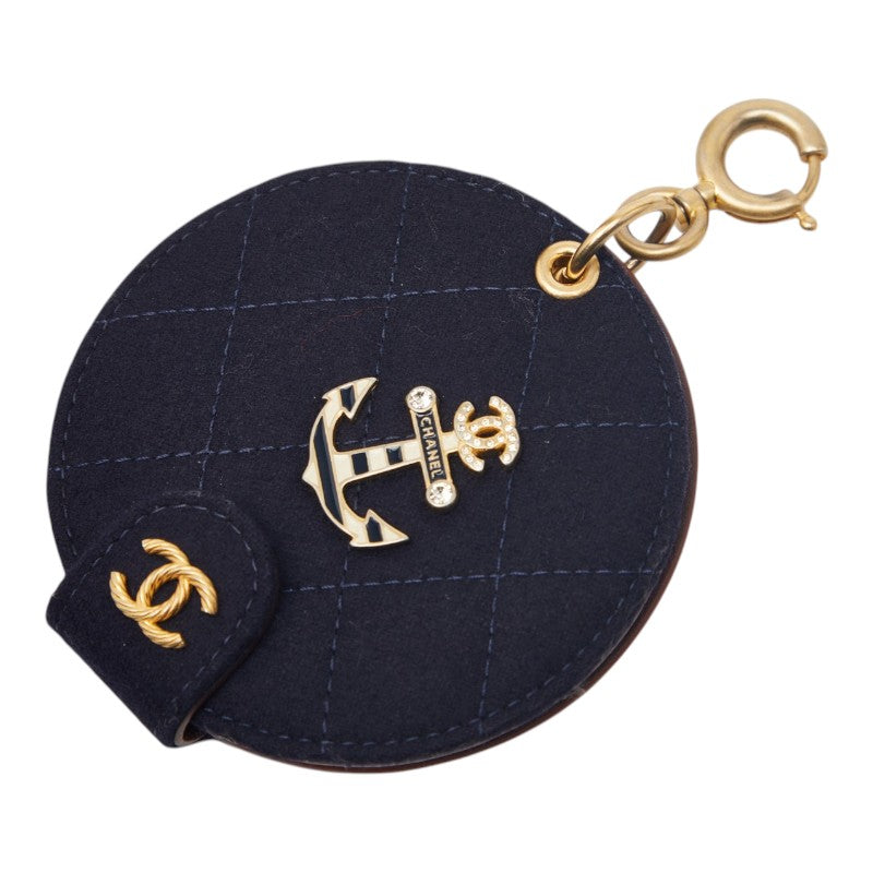 シャネル ココマーク パリ ハンブルク ミラー チャーム ネイビー ウール レディース CHANEL 【中古】
