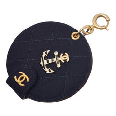 シャネル ココマーク パリ ハンブルク ミラー チャーム ネイビー ウール レディース CHANEL 【中古】
