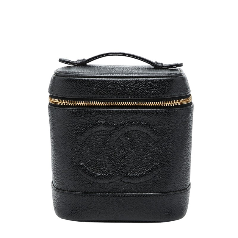 シャネル ココマーク バニティバッグ ブラック キャビアスキン レディース CHANEL 【中古】