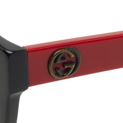 グッチ インターロッキングG サングラス GG0097SA レッド ブラック バイカラー プラスチック レディース GUCCI 【中古】