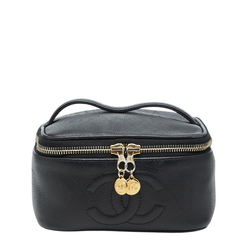 シャネル ココマーク ハンドバッグ ブラック キャビアスキン レディース CHANEL 【中古】