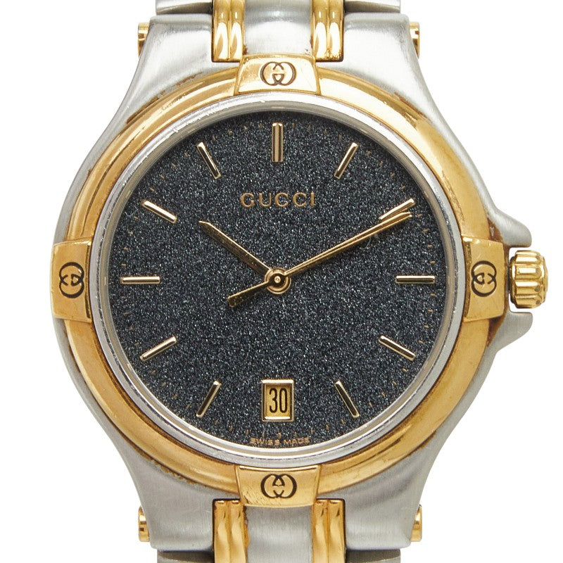 グッチ 腕時計 9040M クオーツ グレー文字盤 ステンレススチール メッキ メンズ GUCCI 【中古】