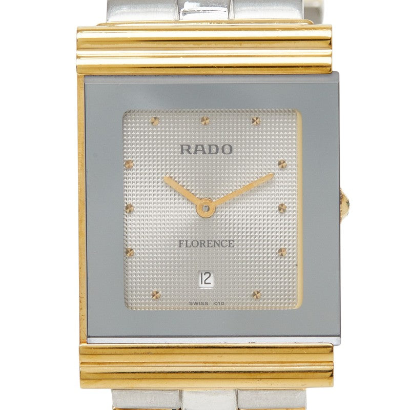 ラドー フローレンス 腕時計 クオーツ シルバー文字盤 ステンレススチール メッキ メンズ RADO 【中古】