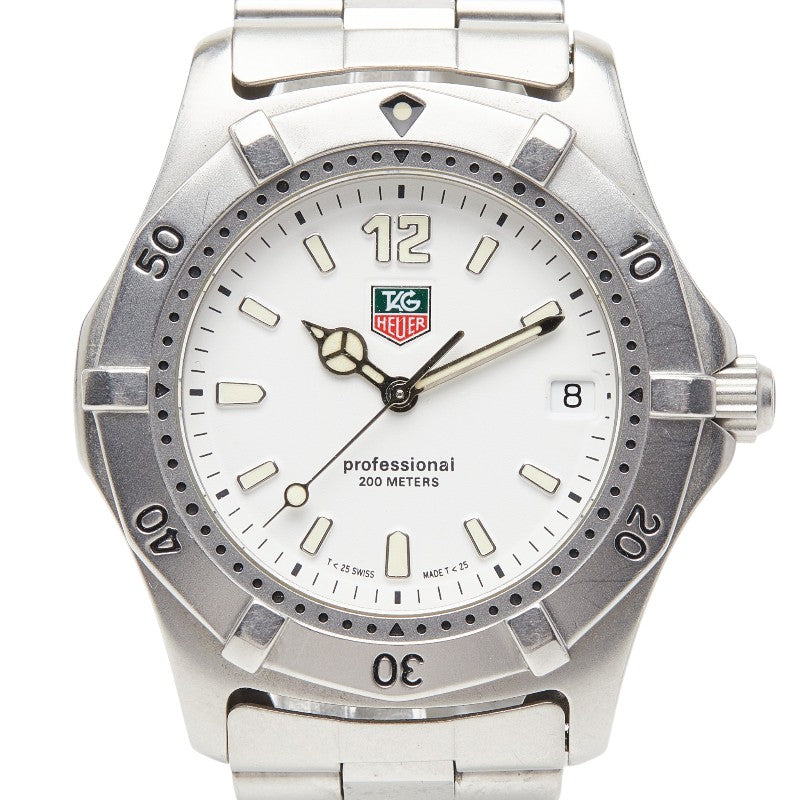 タグホイヤー プロフェッショナル200 腕時計 WK1111 クオーツ ホワイト文字盤 ステンレススチール メンズ TAG HEUER 【中古】