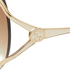グッチ グラデーション サングラス GG0645S ゴールド ブラウン メタル プラスチック レディース GUCCI 【中古】