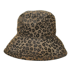 フェンディ ヴィンテージ ヒョウ柄 レオパード バケットハット ベージュ ブラック コットン レディース FENDI 【中古】