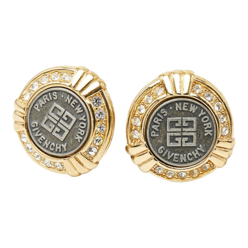 ジバンシー コインモチーフ イヤリング ゴールド メッキ ラインストーン レディース Givenchy 【中古】