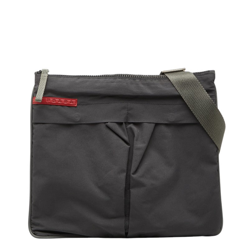 プラダスポーツ 斜め掛け ショルダーバッグ グレー ナイロン レディース PRADA SPORTS 【中古】
