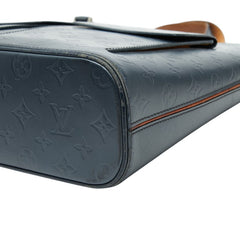 ルイ ヴィトン モノグラム マット ウィルウッド ハンドバッグ トートバッグ M55105 ブルー レザー レディース LOUIS VUITTON 【中古】
