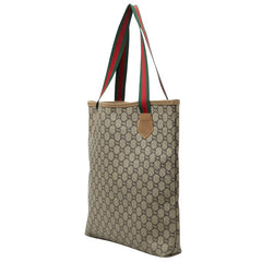 グッチ オールドグッチ グッチプラス シェリーライン トートバッグ ハンドバッグ ベージュ マルチカラー PVC レザー レディース GUCCI 【中古】