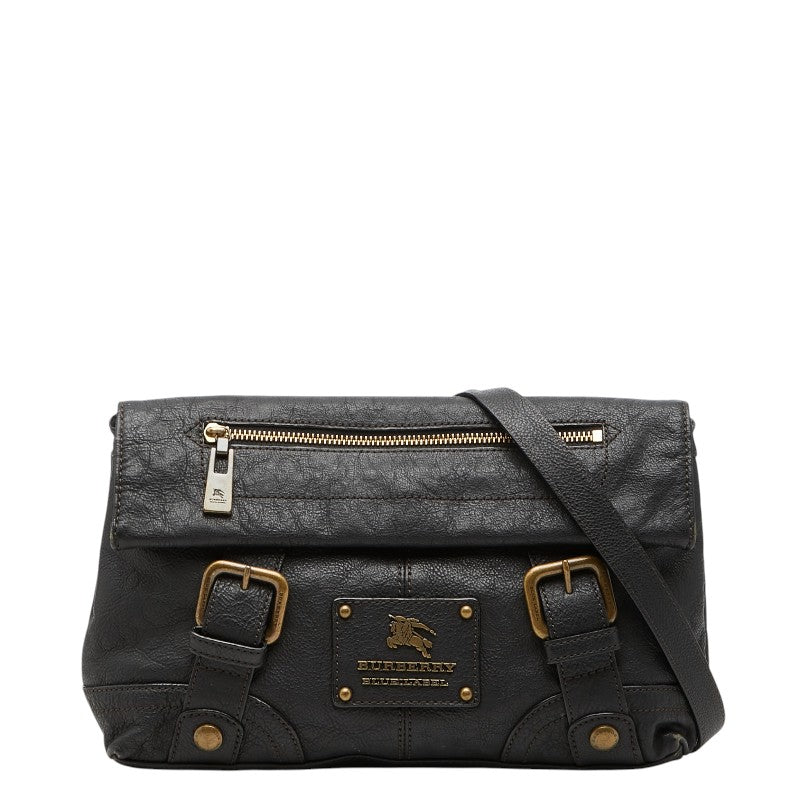 バーバリー ブルーレーベル 斜め掛け ショルダーバッグ ブラック レザー レディース BURBERRY 【中古】