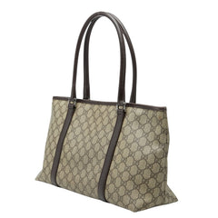 グッチ GGスプリーム ハンドバッグ トートバッグ ショルダーバッグ 114595 ベージュ ブラウン PVC レザー レディース GUCCI 【中古】