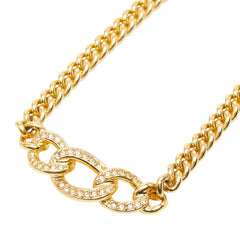 ディオール ネックレス ゴールド メッキ ラインストーン レディース Dior 【中古】
