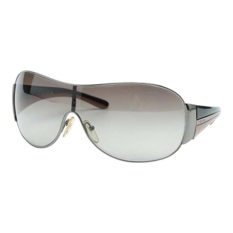 プラダ ロゴ サングラス SPR52H シルバー ブラック グレー メタル プラスチック レディース PRADA 【中古】