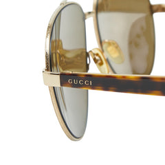 グッチ ティアドロップ サングラス プレミア GG0054S ゴールド ブラウン メッキ プラスチック レディース GUCCI 【中古】