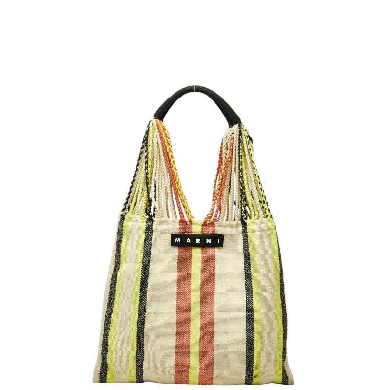 マルニ ハンモックバッグ トートバッグ ハンドバッグ ベージュ マルチカラー キャンバス レディース MARNI 【中古】